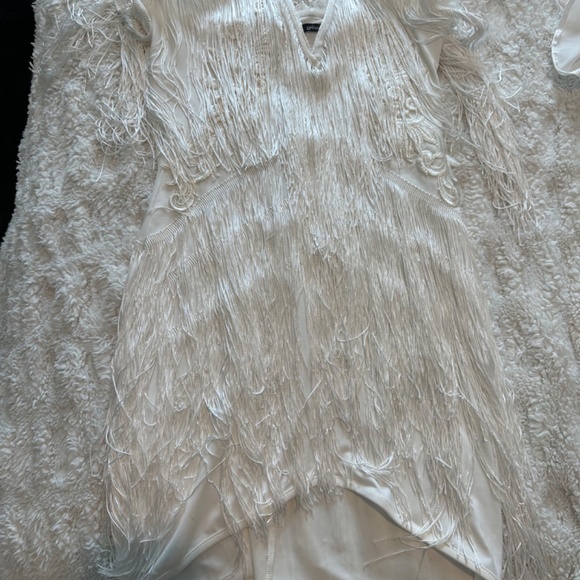 White fringe mini dress - Picture 2 of 2